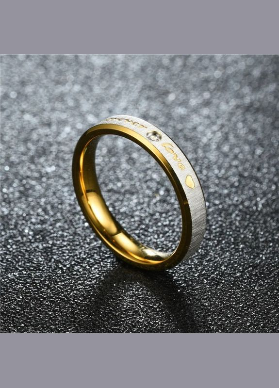 Обручка мед золото Forever Love Каблучка для пропозиції з білим каменем золотиста 6 мм розмір 21 Fashion Jewelry (285110796)