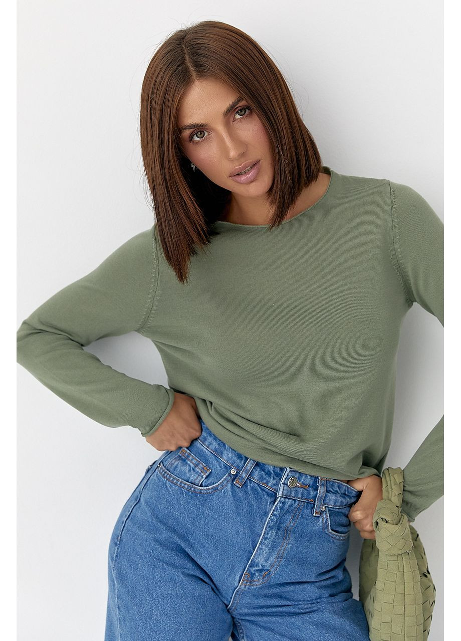 Женский лонгслив из вискозы - серый цвет Lurex (361056962)