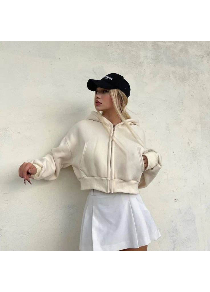 Худы укороченный на флисе — ЗАМЕРЫ В ОПИСАНИИ DK/DL Мода без кордонів (369899533)