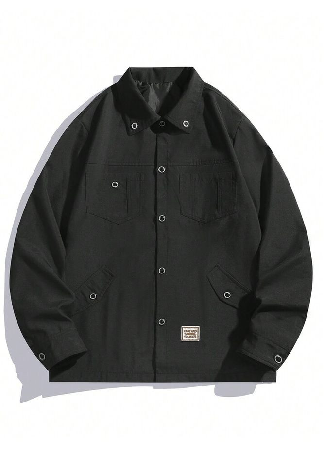 Черная демисезонная куртка весенне-осенняя Manfinity