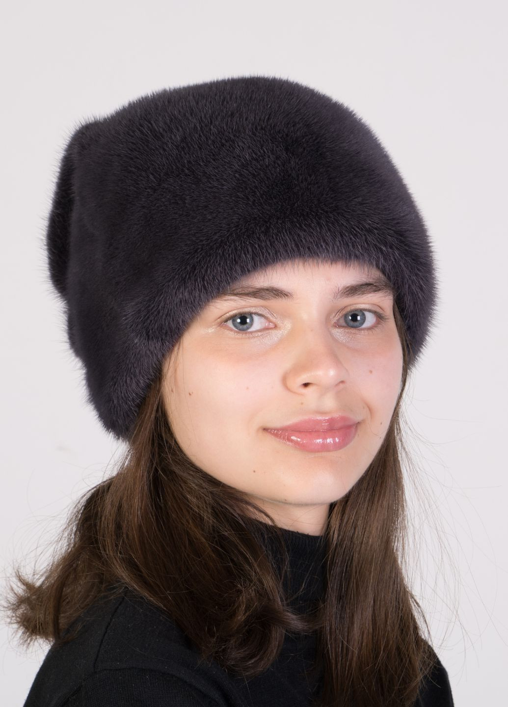 Женская меховая шапка из цельного меха норки с аппликацией Меховой Стиль Бабочка (301156416)