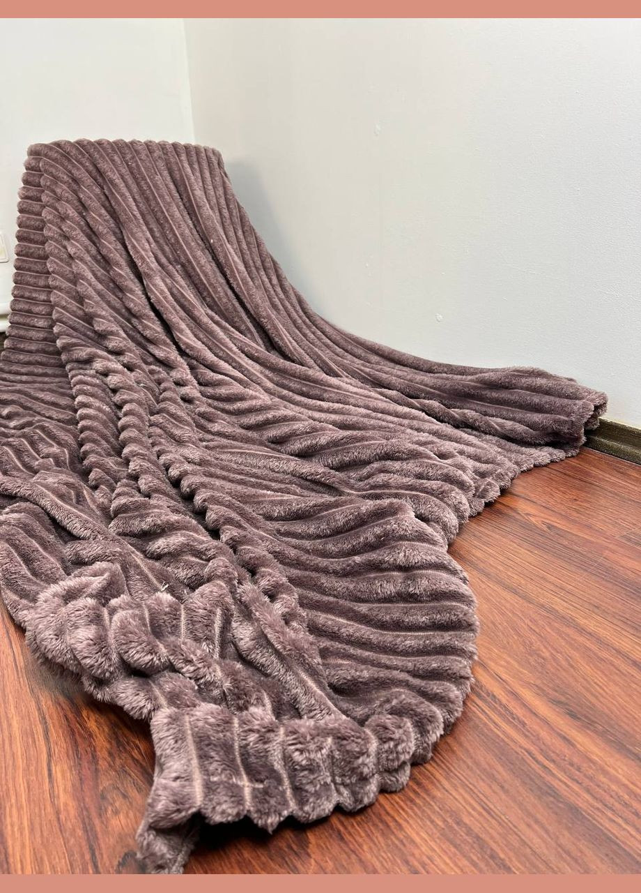 Полтораспальный Плед Полоска "Шарпей" 150х200 пудровый PP1.5-п Vital-Textile (313802877)