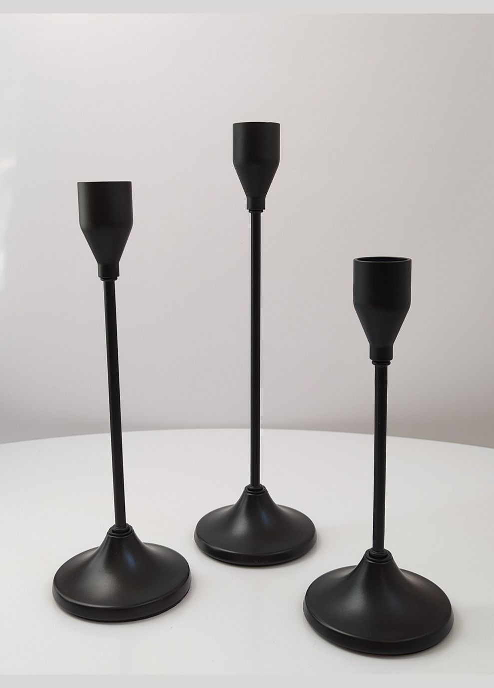 Набір підсвічників чорний матовий 3 шт No Brand (347332548)