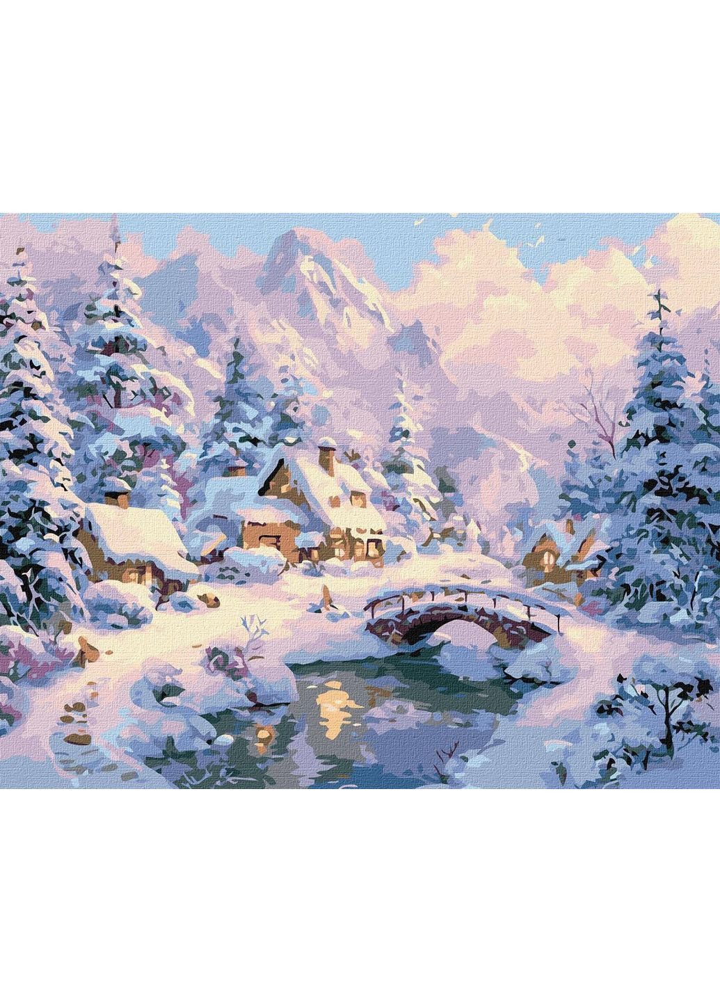 Картина за номерами Зимовий затишок серед гір 40 х 50 Ідейка KHO6422 IDEYKA (365750115)