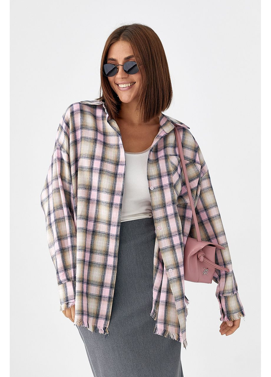 Картата сорочка з бахромою No Brand (352707839)