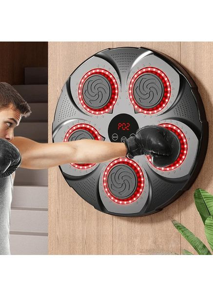 Музична боксерська панель тренажер з RGB-підсвічуванням інтерактивна мішень для боксу з 9 рівнями та рукавичками для ударів No Brand (360867179)