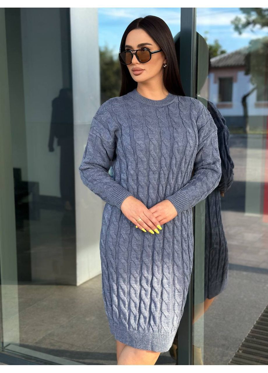 Темно-серое праздничный, повседневный, вечернее, деловое, кэжуал шерстяное платье свободного кроя. цвет изумруд. длина меди. BANG__BOOOM