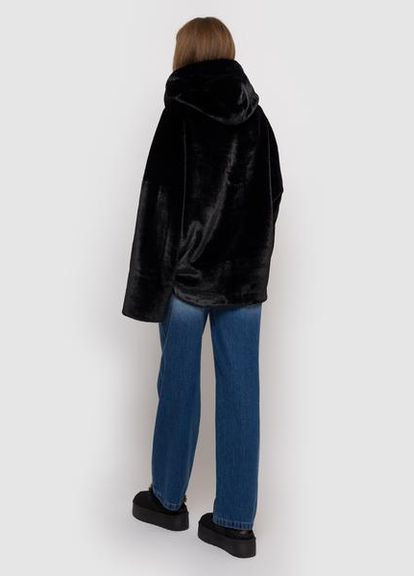 М'яка екошуба з капюшоном 87-89-002-73 Чорний Black SAM MK Samange (313254980)