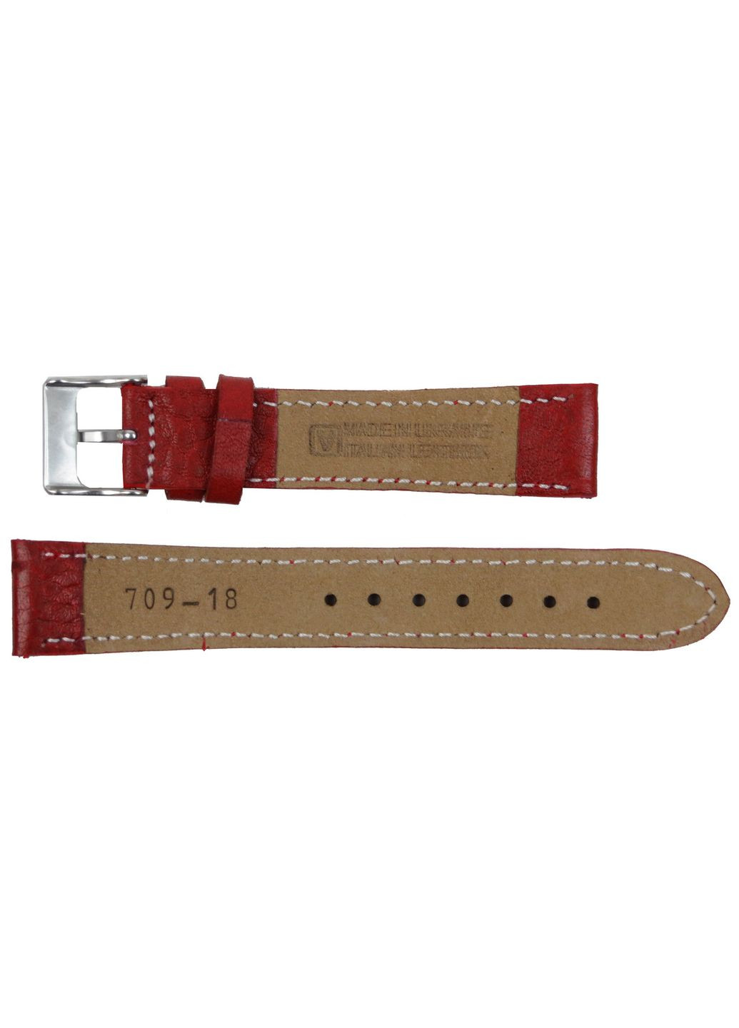 Жіночий шкіряний ремінець для годинника Ш18 мм червоний Mykhail Ikhtyar (360893387)