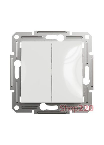 Вимикач двоклавішний прохідний Asfora Білий EPH0600121 Schneider Electric (365841371)