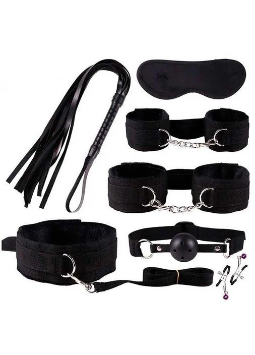 Набор для BDSM 7 аксессуаров Черный No Brand (366665555)