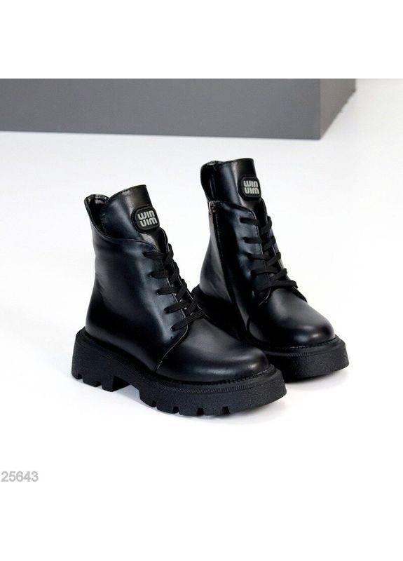 Зимние зимние кожаные ботинки, зимние ботинки кожаные, кожаные ботинки на зиму код 25643 берцы Garti с логотипом, без декора