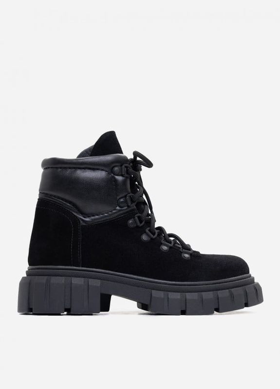 Чорні комбіновані черевики на хутрі ISSA PLUS (280918694)