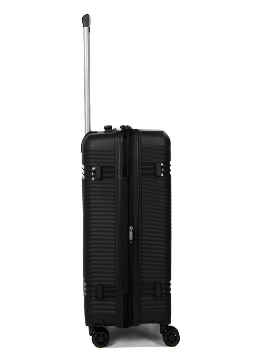 Чемодан средний M полипропилен 21204 67×47×27см 66+13л Черный Snowball (297643762)