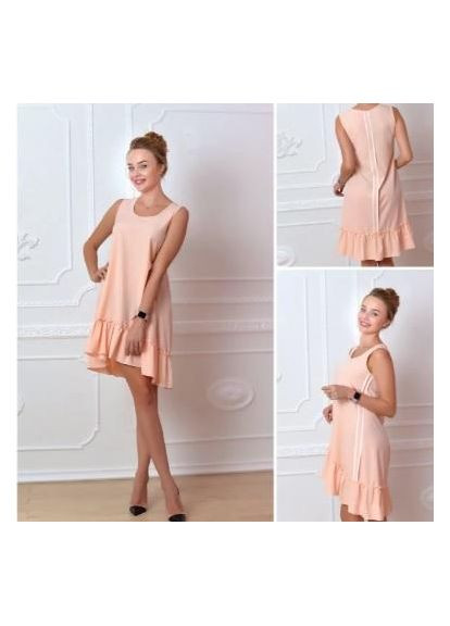 Комбінована сукня 790 персик KHAN