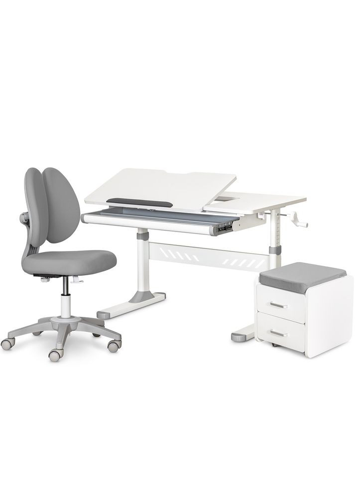 Комплект (L) Evo-кидки TH-310 Grey (парта + кресло + тумба) (арт. ) Evo-Kids TH-310 + Y-412 Lite + BD C3_GREY (361498035)