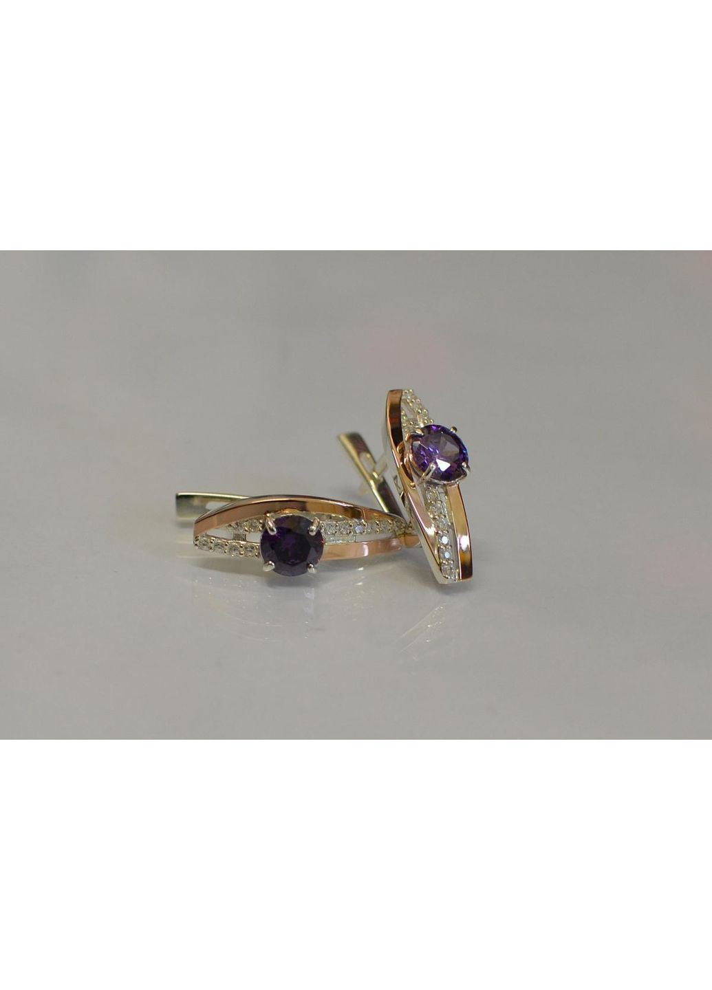 Серебряные серьги с золотыми вставками Silver Style (366814054)