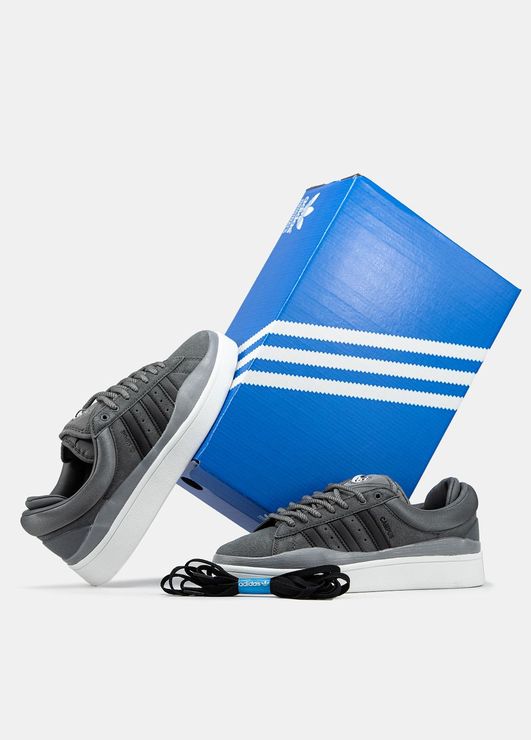 Женские и мужские кроссовки Adidas Campus x Bad Bunny Graphite | Адидас Кампус Бед Банни серые No Brand серые демисезоны (332985939)