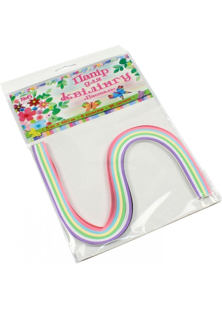 Бумага для квиллинга 6 5х420мм 6 цветов 96 полосок (20) УП-46 Рюкзачок (322577509)