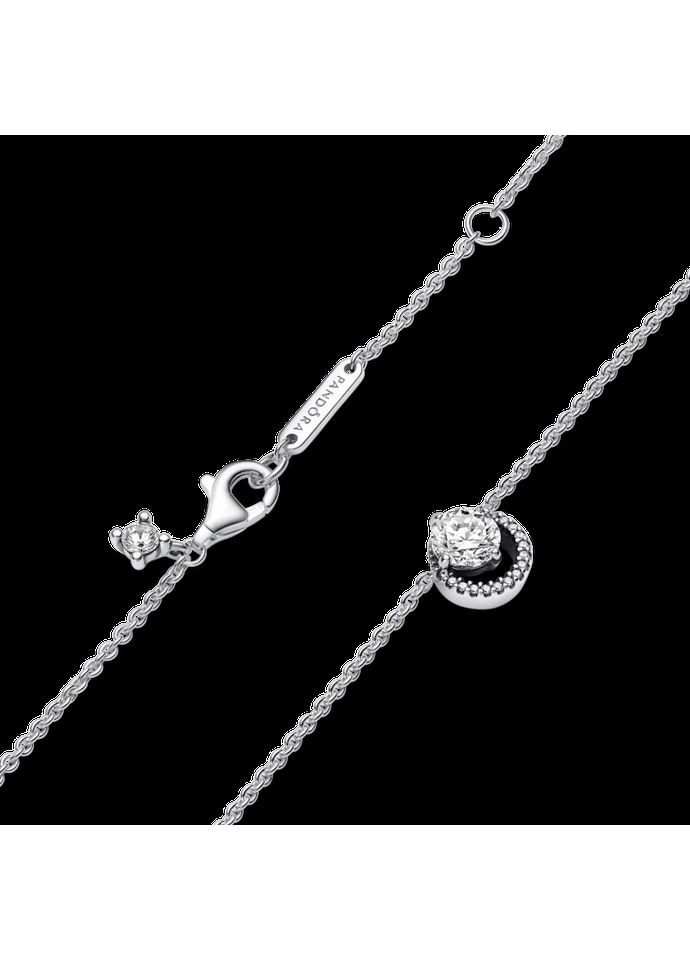 Серебряное ожерелье Пандора "Блестящий круг из паве" 391174C01 Kabluchka (355462778)