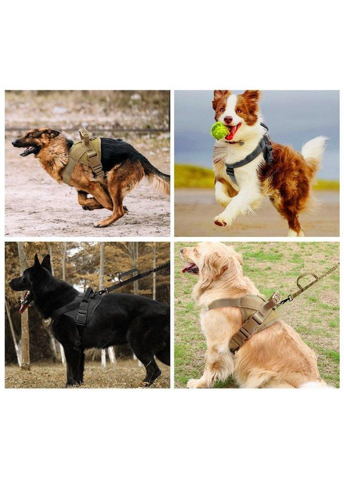 Шлея для собак, тактичний жилет з ручкою, Коричневий M (60-75 см) No Brand (299915636)