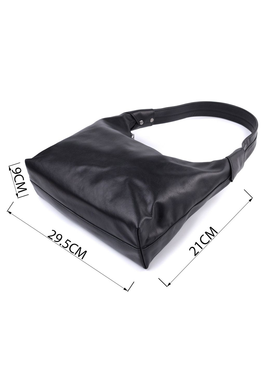 Практична жіноча сумка на плече із гладкої натуральної шкіри 29,5х21х9 см Shvigel (315874911)