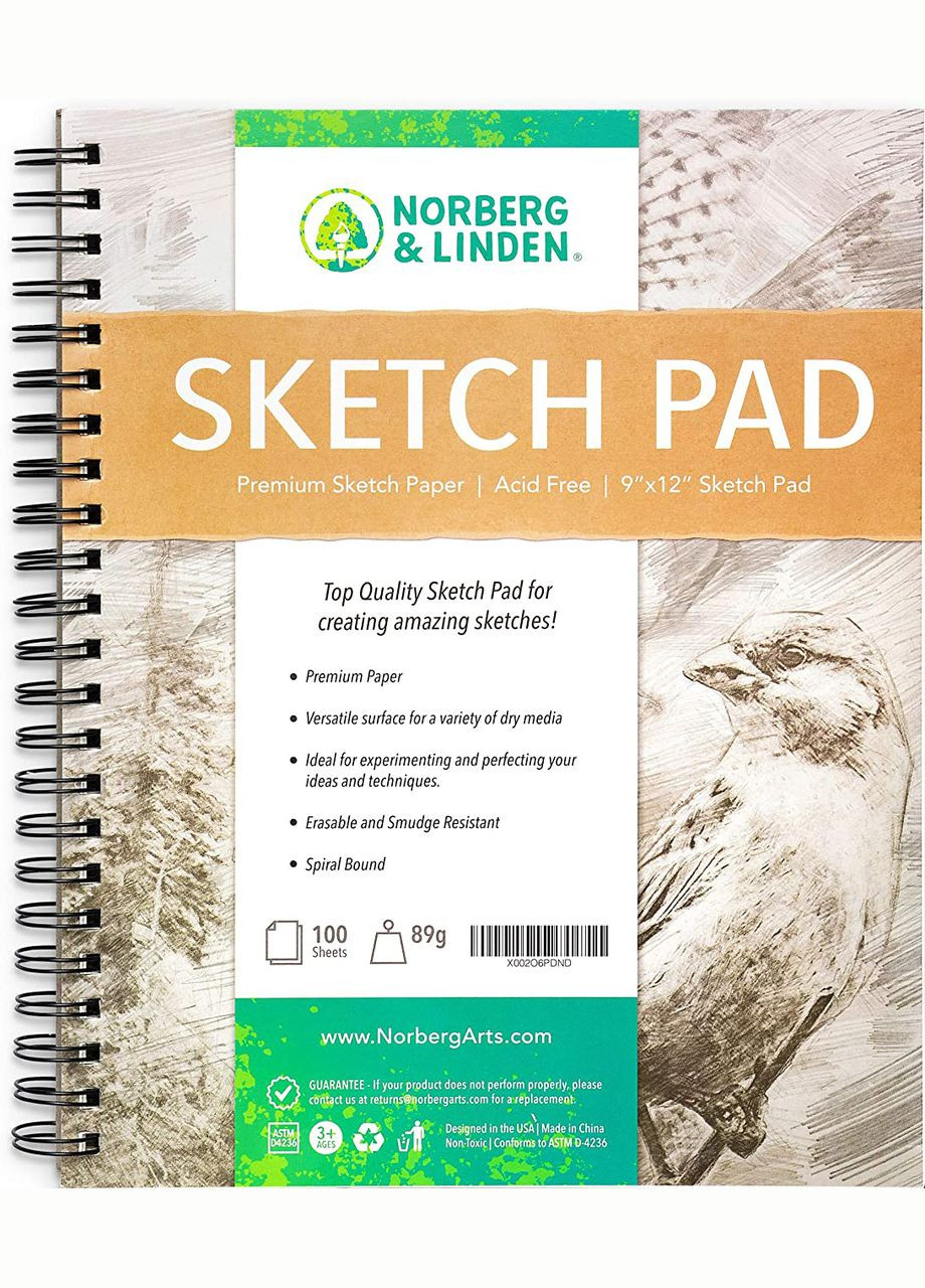 Альбом для ескізів та замальовок на спіралі, А4, 100 аркушів Norberg & Linden (322650539)