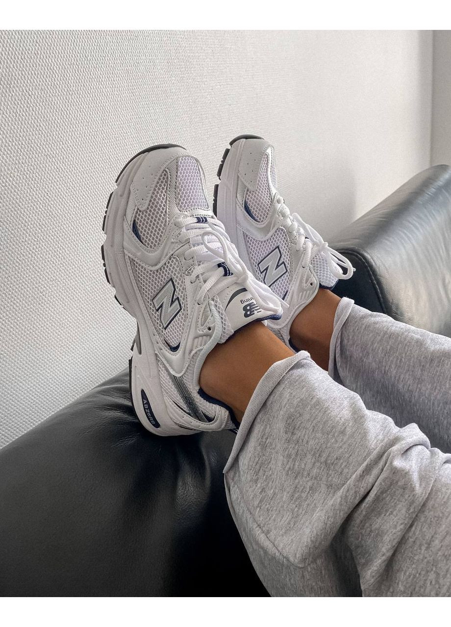 Женские кроссовки New Balance 530 White Silver Navy MR530SG Нью Беланс 530 светло-серые демисезоны (366196973)