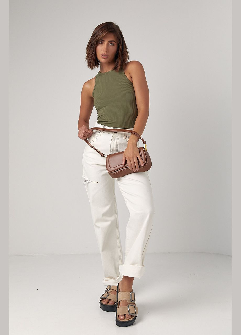 Майка трикотажна в рубчик - червоний колір, XS (sku_240416) No Brand — 315480117