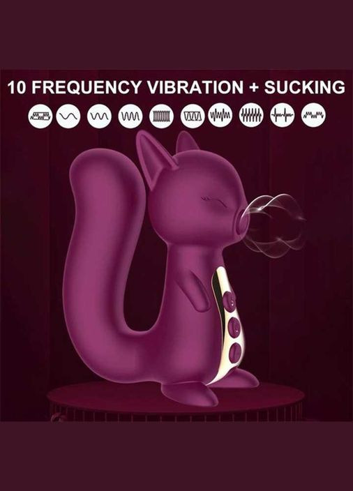 Вакуумний вібратор Білочка з підігрівом для клітора і точки G Бордовий No Brand (327875675)