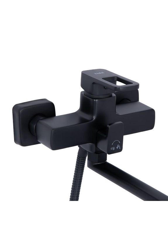 Змішувач для ванни Wawel 005 з поворотним виливом (з душовим гарнітуром) (k35) LDWAW005BLA45394 Black LIDZ (336938352)