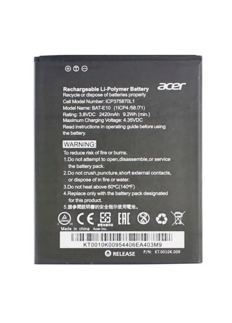 АКБ BAT-E10 (Liquid Z530 LTE T02 Z530S) [Original PRC] Acer (322191459)