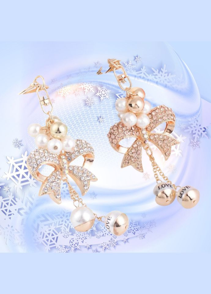 Модный креативный элегантный в форме сердца брелок с кристаллами и бантом для женщин и девочек No Brand (281547943)