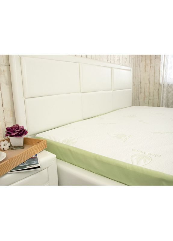 Водонепроникний наматрацник з бортом Aloe Vera 180x200x30 білий (21433) Руно (307413951)