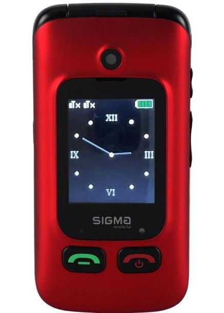 Мобільний телефон mobile Comfort 50 Shell Duo TypeC DS Бабушкофон чорно-червоний Sigma (283375155)