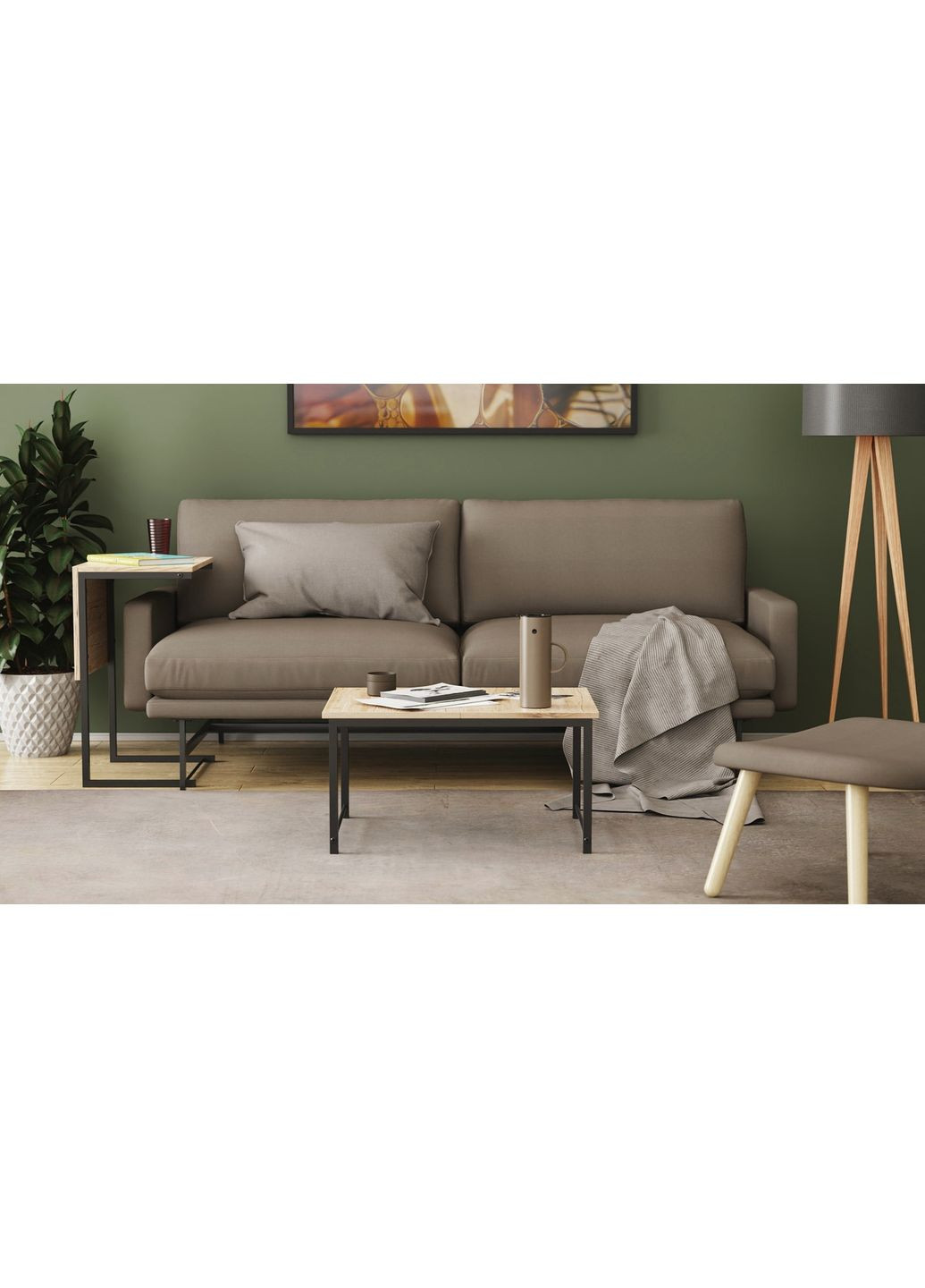 Стіл журнальний приставний Террі Комбо 345x662x440 метал ДСП Сан-Марино 16 мм (FRD-105137) Ferrum-decor (365445098)