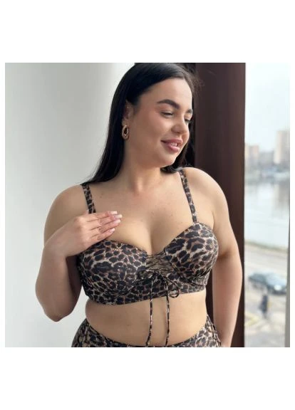 Комбінований демісезонний купальник plus size з поролоновою чашкою No Brand