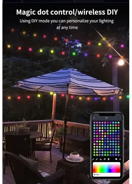 Гірлянда на ялинку матова кулька 10 метрів з пультом Usb Bluetooth управління з телефону модель (SFK-03) Gemei (367073575)