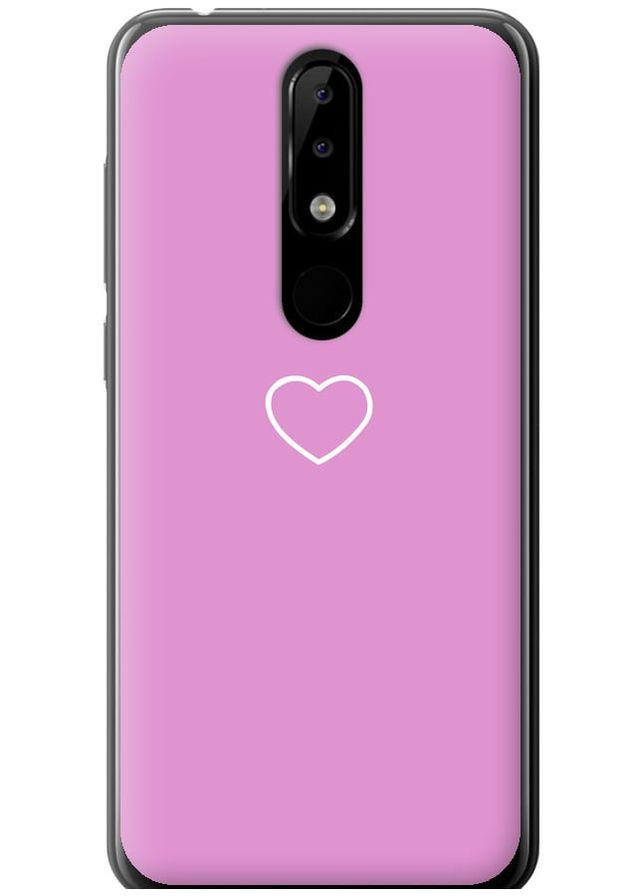 2D пластиковый чехол 'Сердце 2' для Endorphone Nokia 5.1 Plus (329189214)