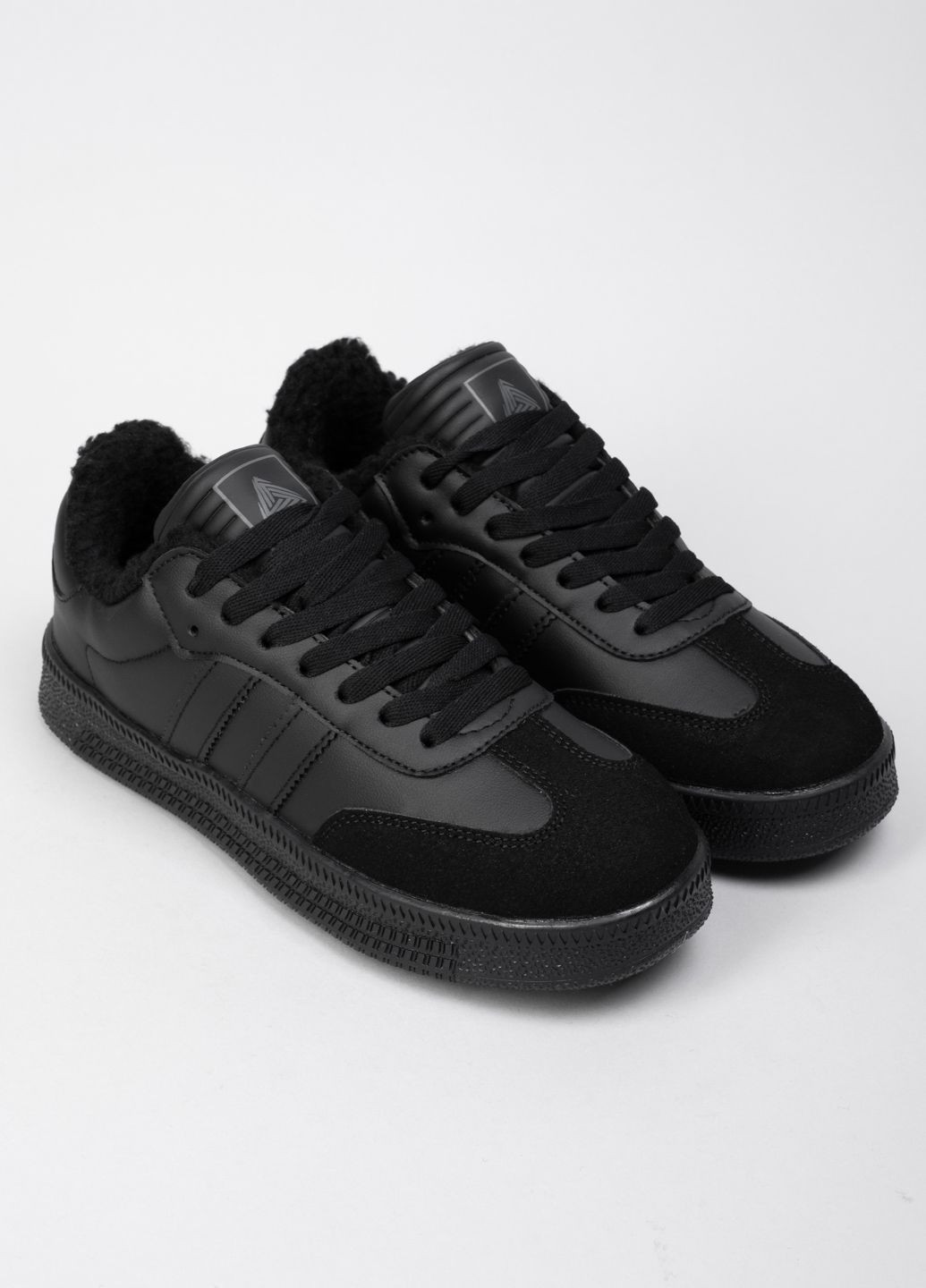 Черные кеды женские кожаные зимние hb610-5 черные 344716 Power