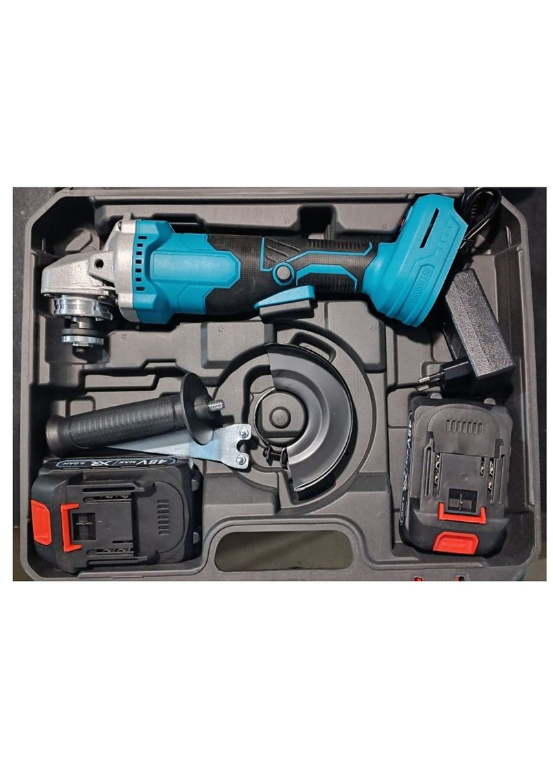 Акумуляторна кутова болгарка з кейсом портативна безщіткова шліфувальна машина з 2 акумуляторами (KS374) No Brand (361385290)