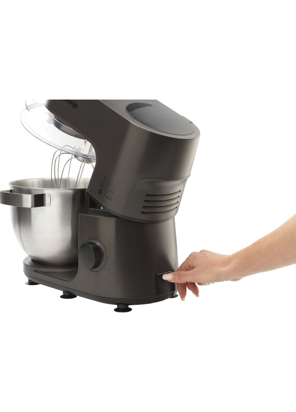 Кухонна машина 1000Вт, чаша-метал, корпус-метал, насадок-7, сріблясто-чорний Gorenje (347585195)