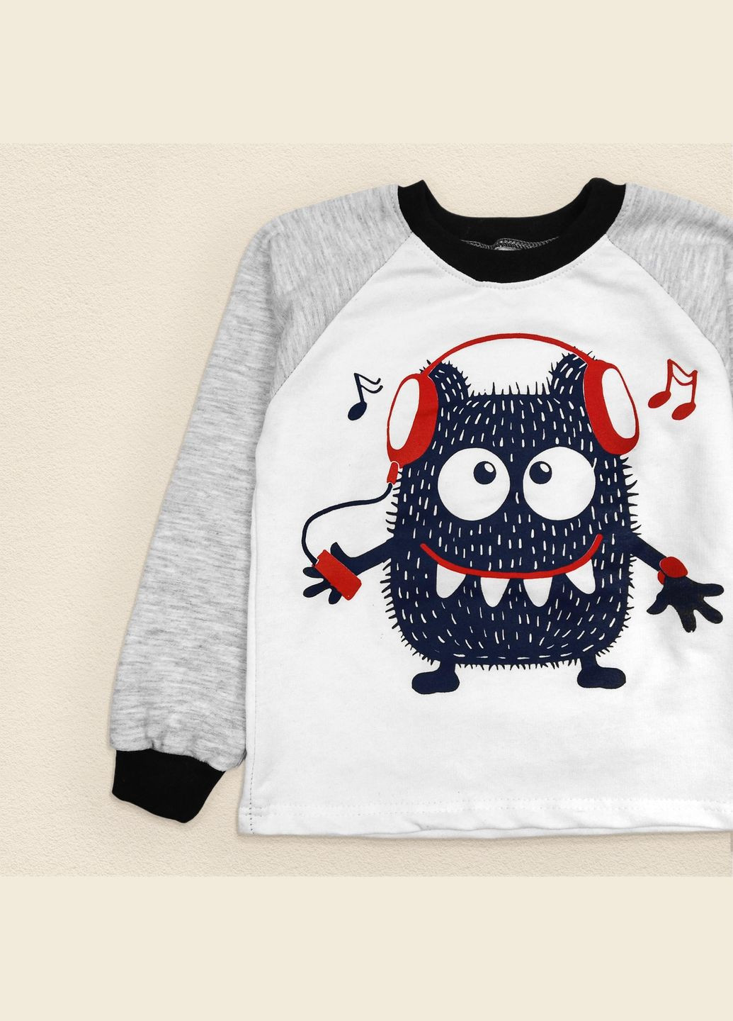 Комбинированная всесезон пижама детская для мальчика на подростка из ткани с начесом dexter`s monster серый;черный dexter's