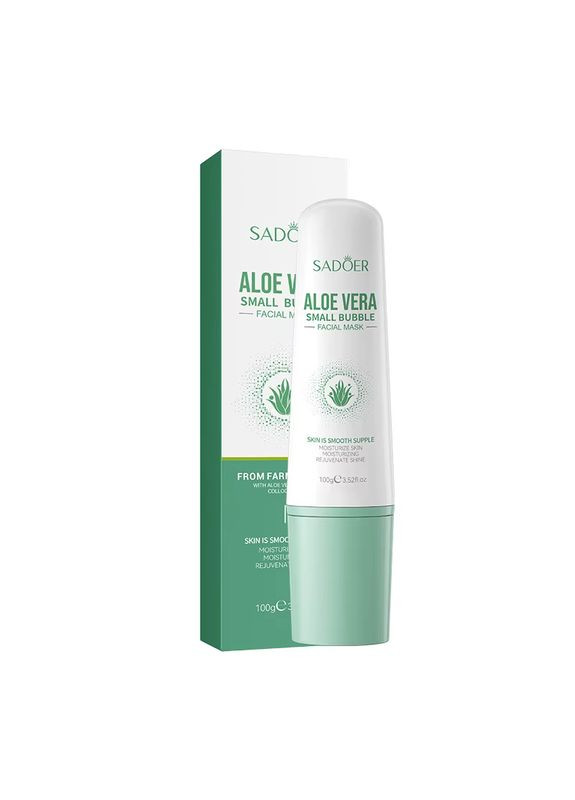 Маска для обличчя Aloe Vera Small Bubble глиняно-бульбашкова для очищення пор 100 г No Brand (365267766)