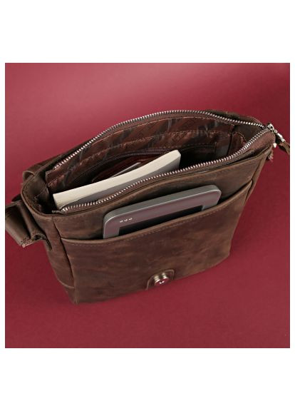 Сумка (00890) Shvigel З вінтажної шкіри Коричнева (358066989)