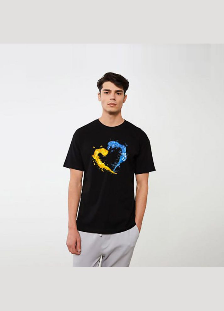 Футболка з принтом Heart унісекс чорна (TSHTBXL-131984) Emily (313652835)