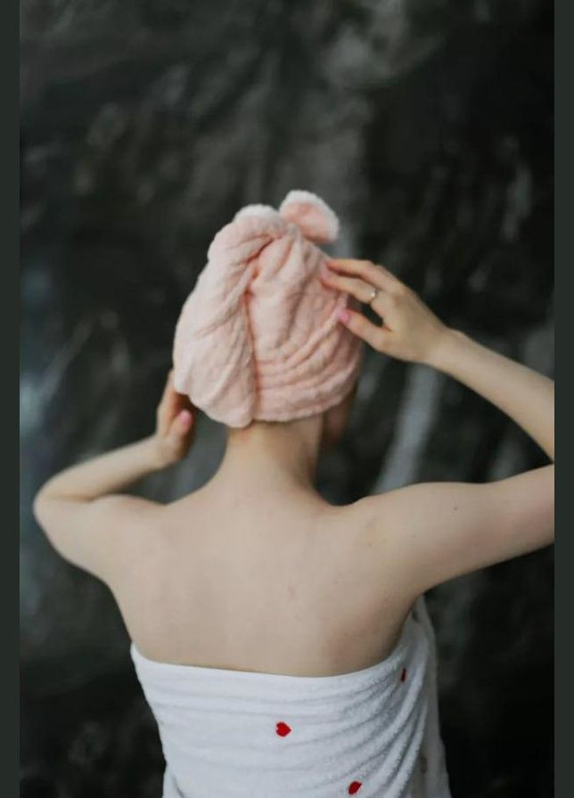 Рушник-шапка для волосся з мікрофібри чалму Персиковий (П4К-chalma-001-05) No Brand персиковий