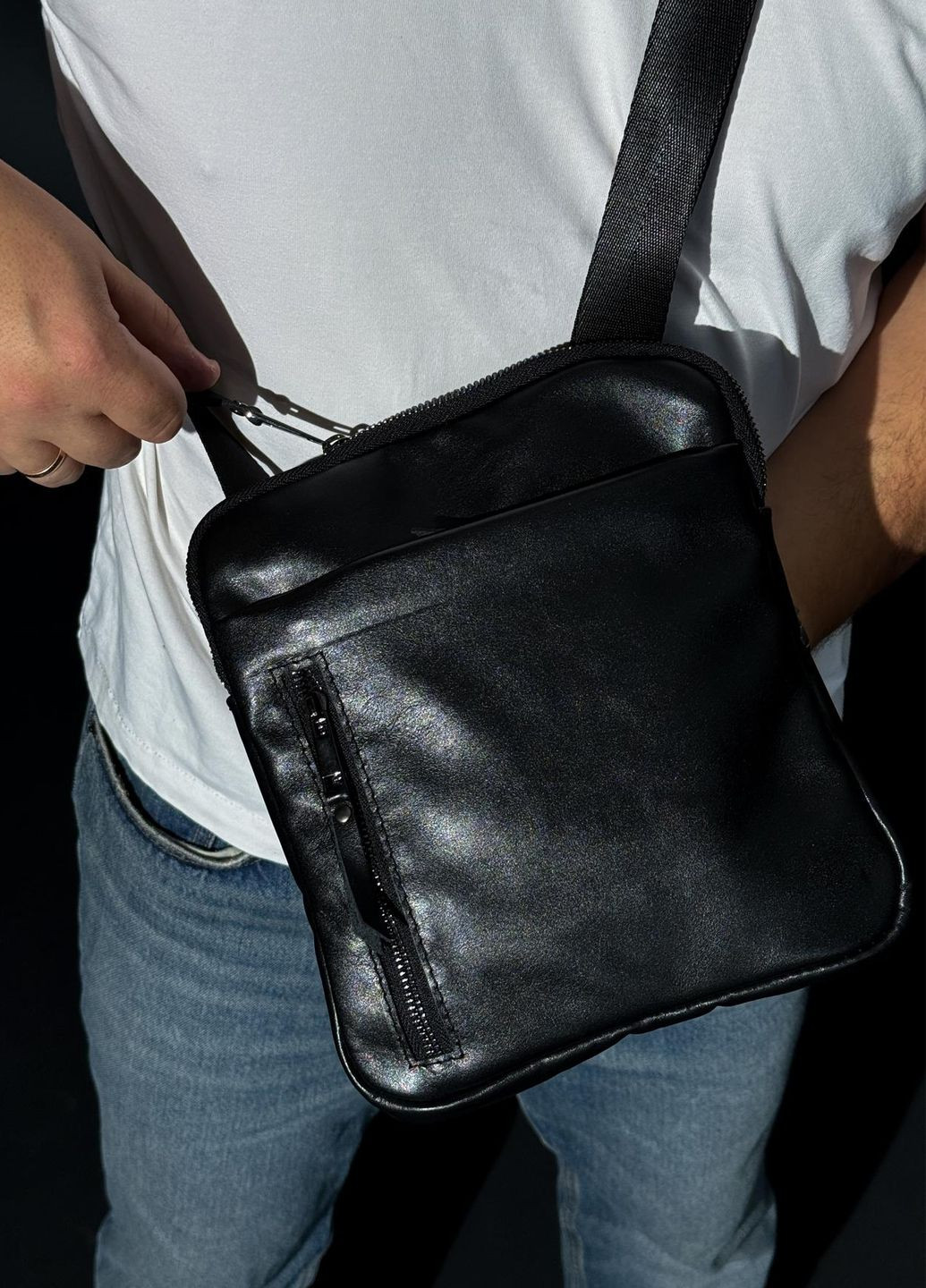 Кожаная сумка-мессенджер через плечо Vishnya (317574238)