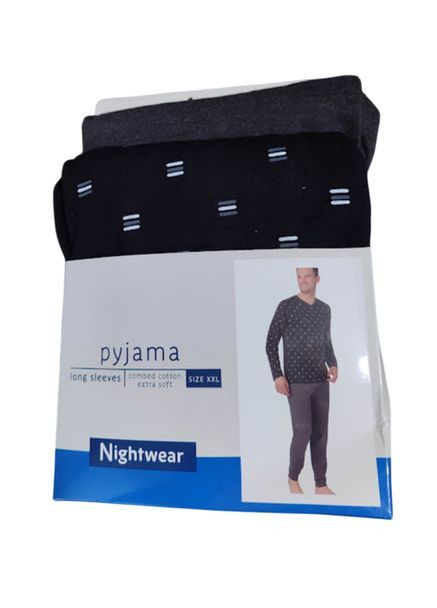 Чоловіча піжама з довгим рукавом nightwear, розмір xxl, чорний No Brand (363819635)
