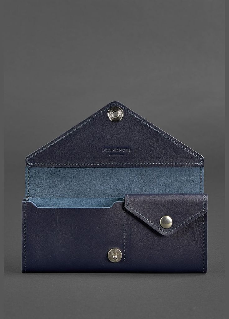 Жіночий шкіряний гаманець Керрі 1.0 темно-синій (A-026615) BlankNote (328444848)